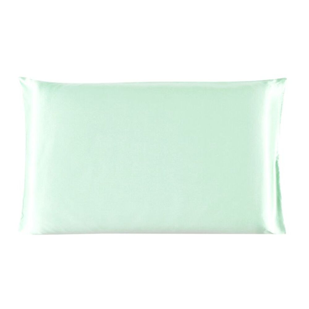 19 Momme Silk Pillowcase for Travel Size Pillow, Light Green, 14"x20"